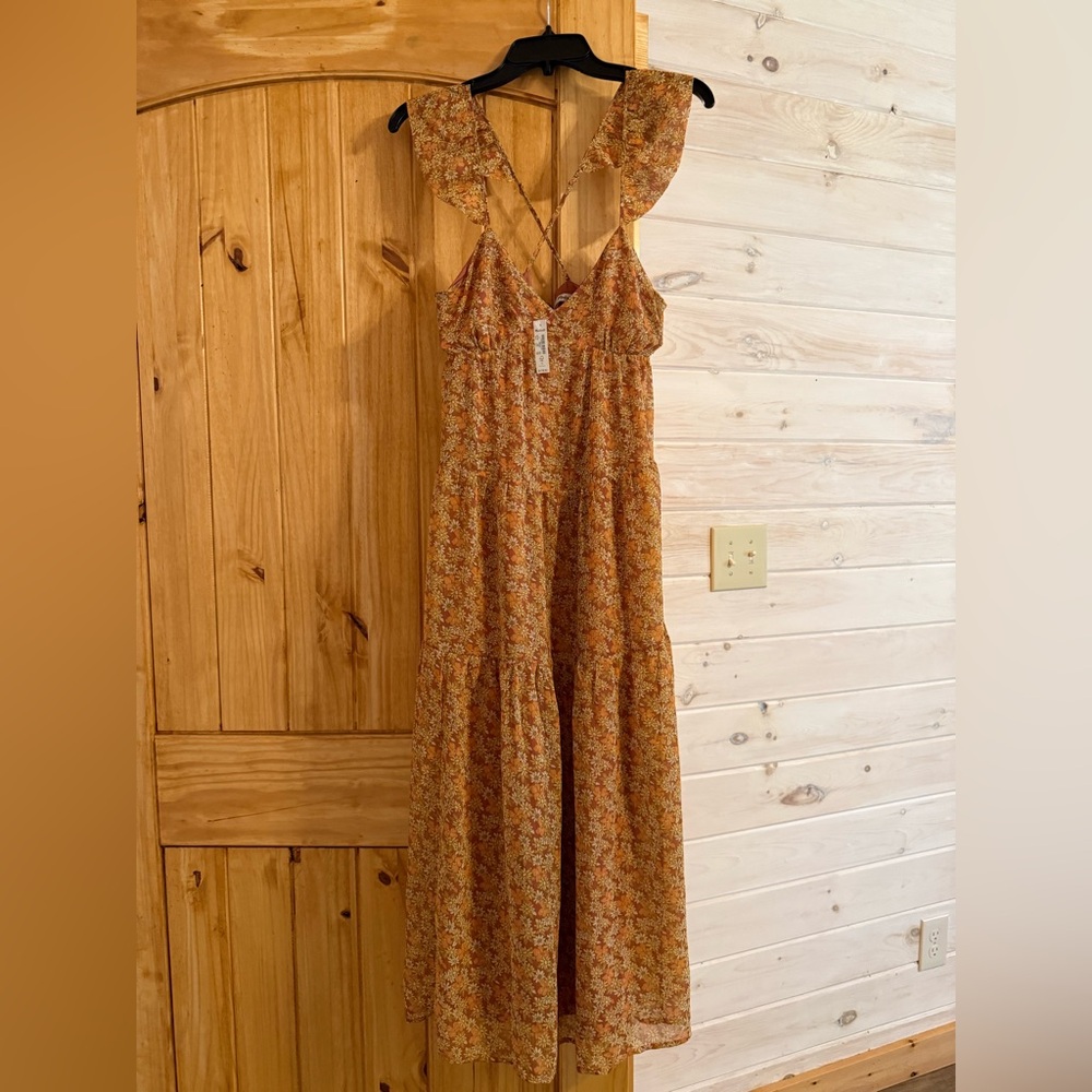 Madewell Orange Floral Dress